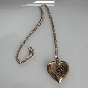 Gold tone Heart Locket Necklace